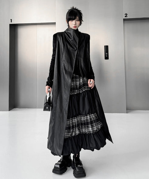 Black Mesh Layered Skirt